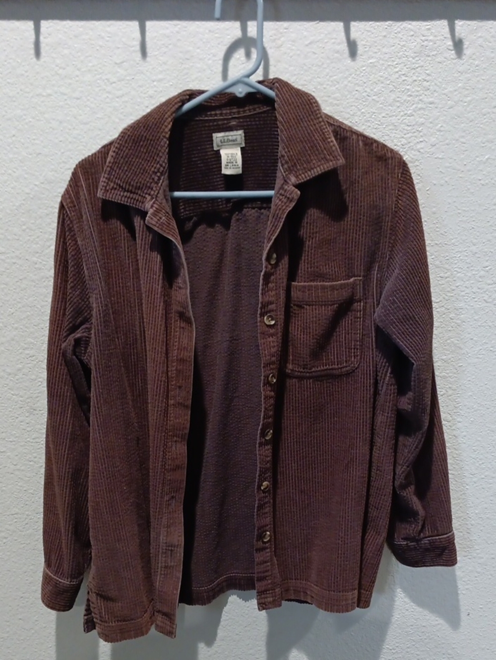 L.L. Bean Men's Dark Brown Corduroy Shirt Jacket
